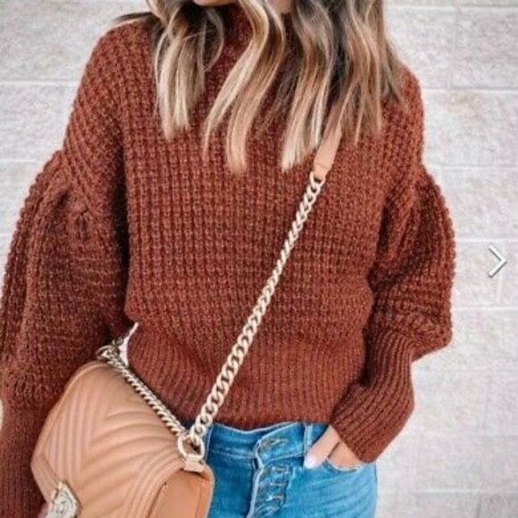 Express Sweaters - NWT Express Metallic Rust Knit Sweater